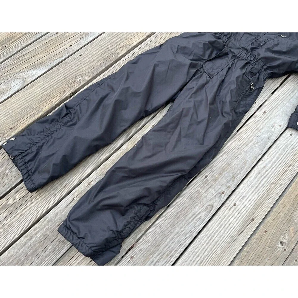 Postcard Men's US 38 One Piece Ski Snow Suit Italy - Black